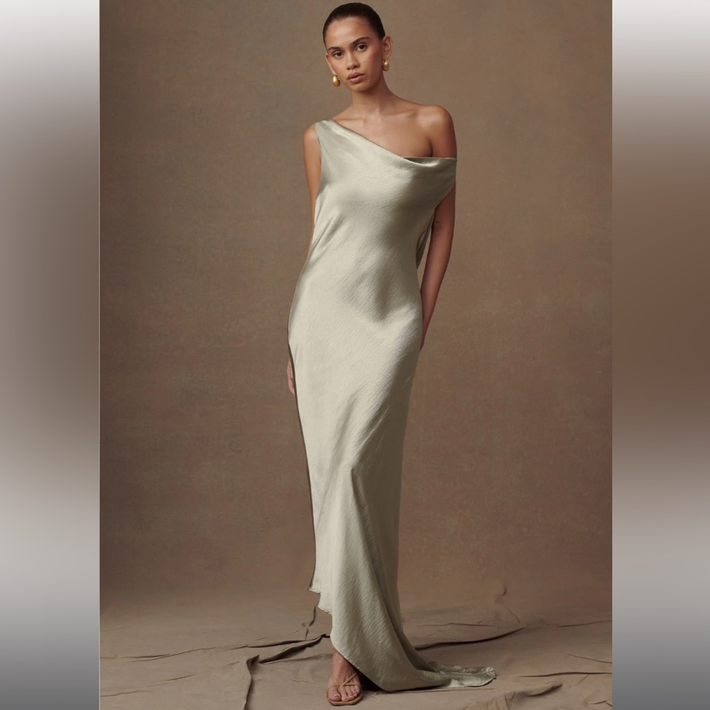 Meshki yvette slip maxi dress in sage